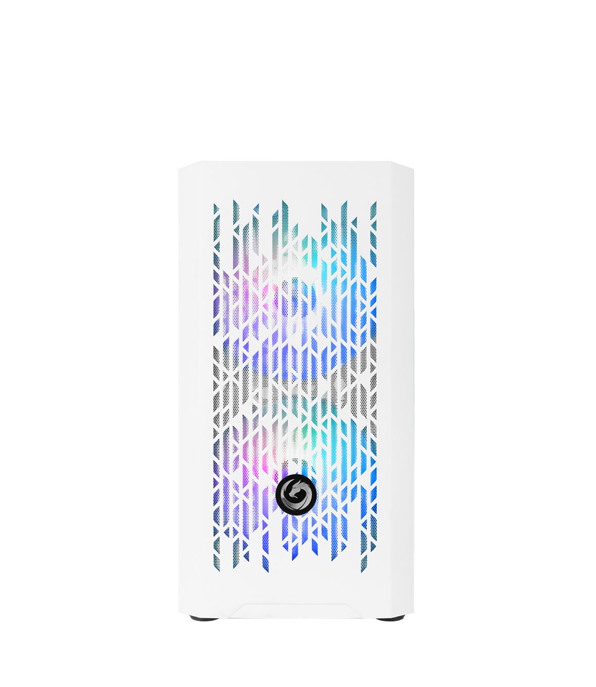 Nuwo Micro Case Atx Blitz R25 0.5mm Spcc Usb3.0/2.0 3 Fan 12cm Argb Rainbow Front Mesh Side Glass bi