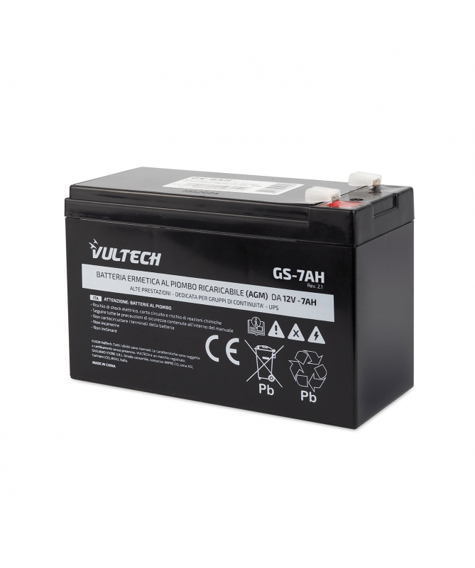 Vultech Batteria Ermetica Al Piombo Per Ups 12v 7a