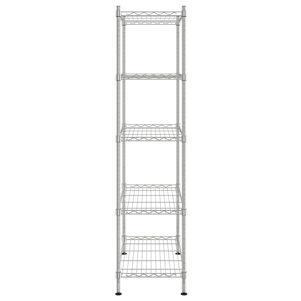 Scaffale A 5 Livelli 90x35x180 Cm Cromato 250 kg - Image 4