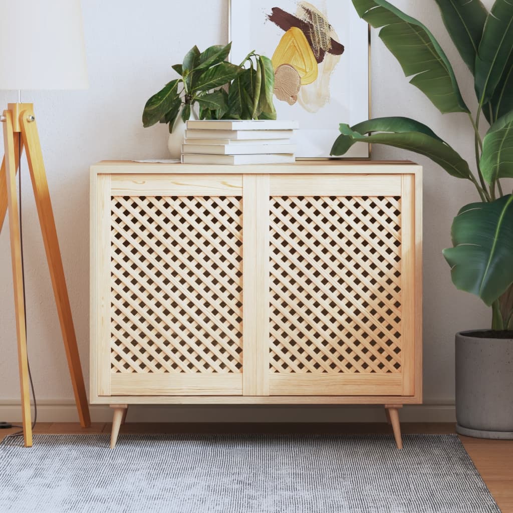 Ante Con Design A Reticolo 2 Pz 49,5x69 Cm In Legno Di Pino