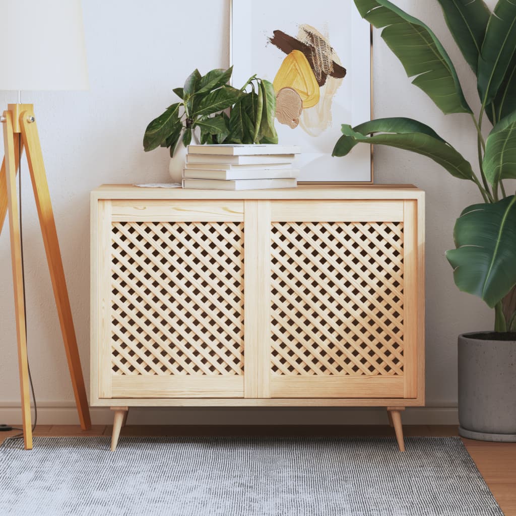 Ante Con Design A Reticolo 2 Pz 49,5x61,5 Cm In Legno Di Pino