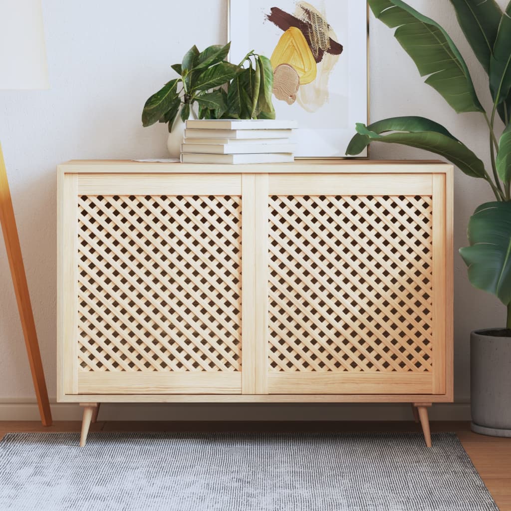 Ante Con Design A Reticolo 2 Pz 59,5x69 Cm In Legno Di Pino