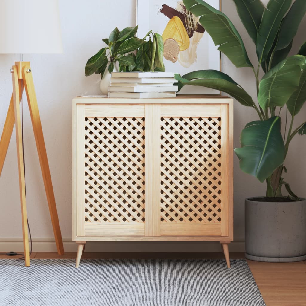 Ante Con Design A Reticolo 2 Pz 39,5x69 Cm In Legno Di Pino