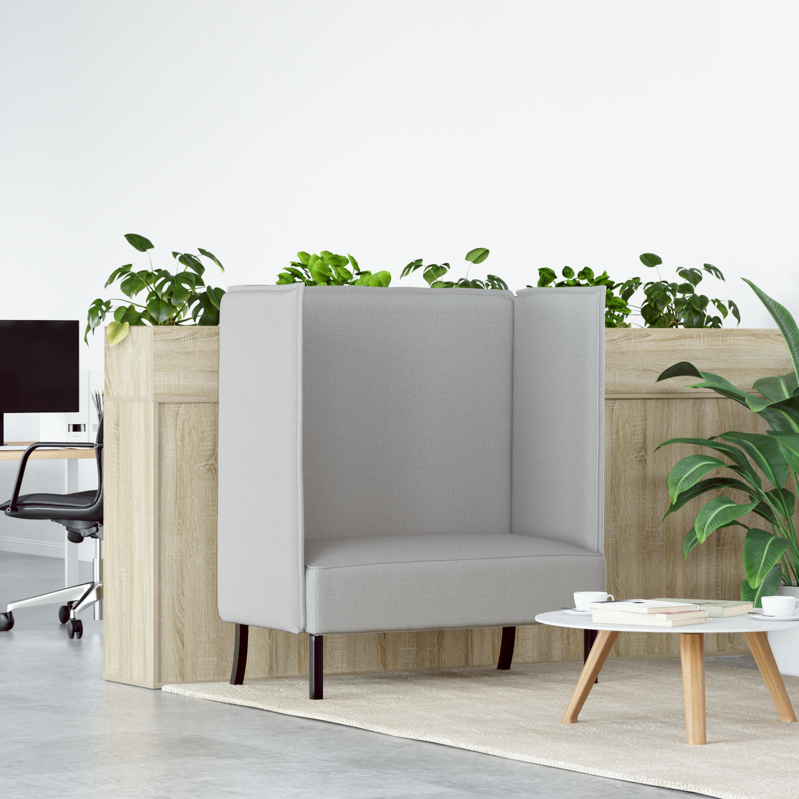 Divano Alto Grigio Nuvola 109 X 56 X 121 Cm Tessuto