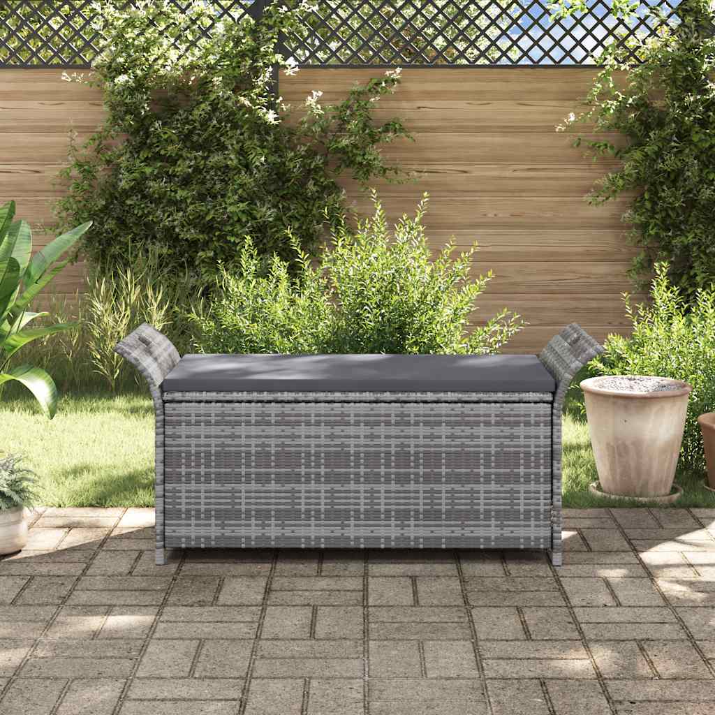Cassapanca Con Cuscino Grigia 138 Cm In Polyrattan - Image 3