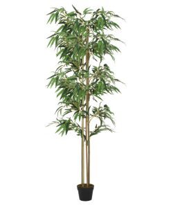 Albero Bambù Artificiale 1520 Foglie 200 Cm Verde