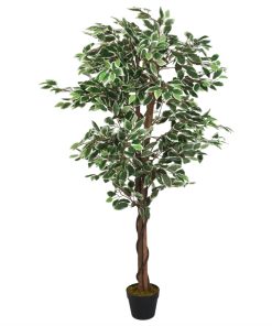 Albero Di Ficus Artificiale 630 Foglie 120 Cm Verde