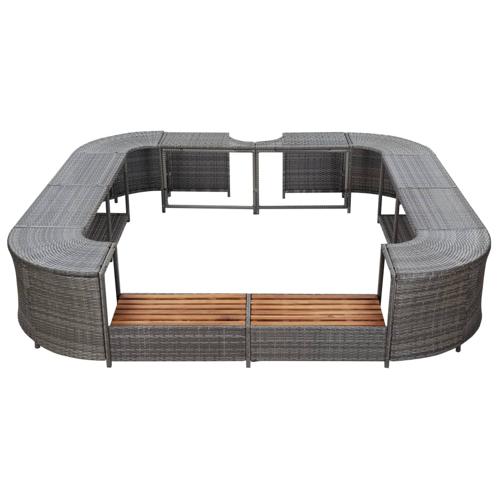 Bordo Spa Quadrato Grigio 268 X 268 X 55 Cm In Polyrattan - Image 3