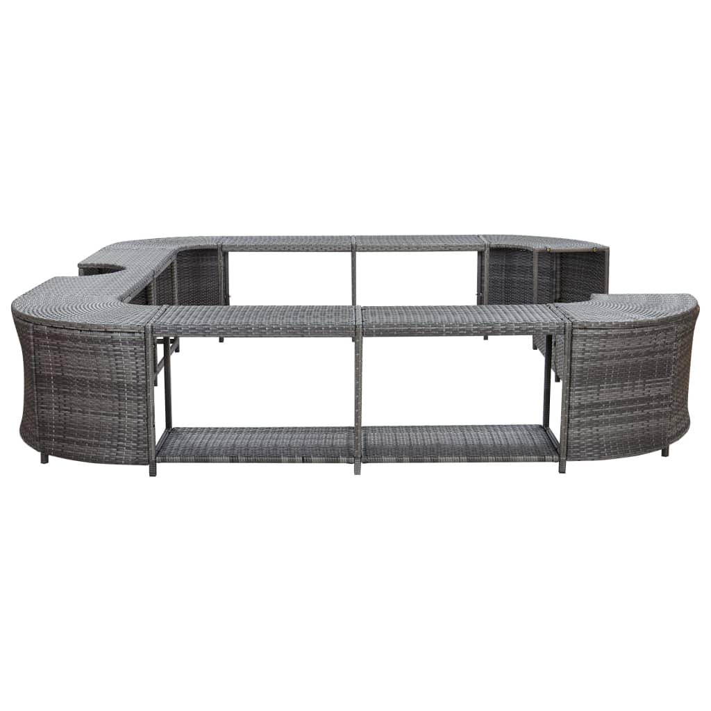 Bordo Spa Quadrato Grigio 268 X 268 X 55 Cm In Polyrattan - Image 4