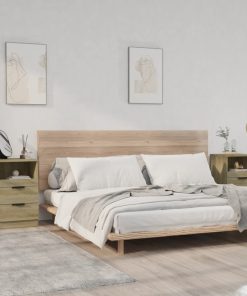 Comodini 2 Pz Rovere Sonoma In Legno Multistrato