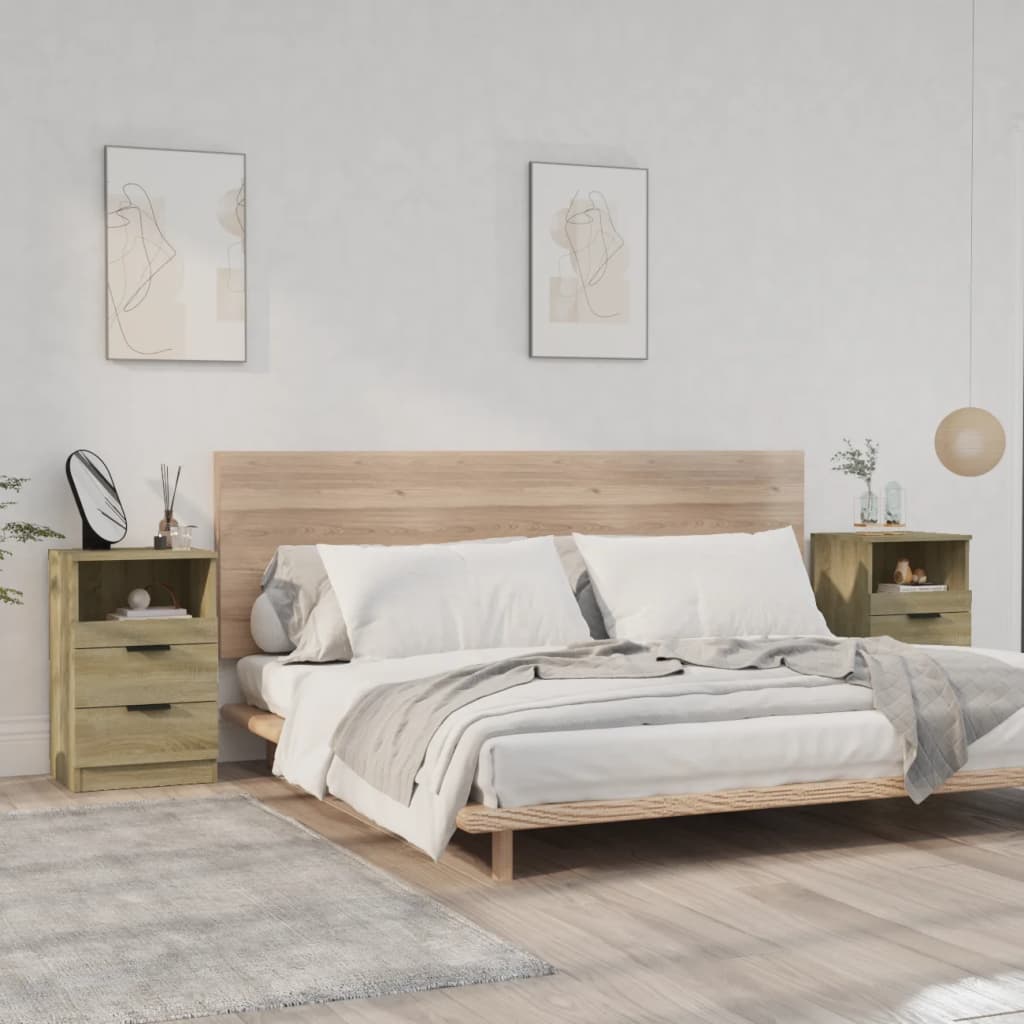 Comodini 2 Pz Rovere Sonoma In Legno Multistrato