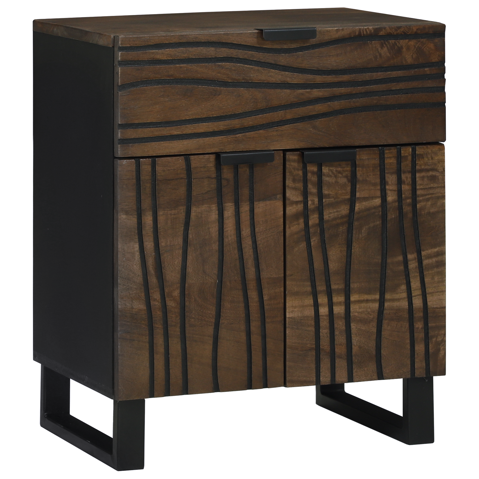 Armadio Da Notte Noce 50 X 33 X 60 Cm Legno Massello Di Mango