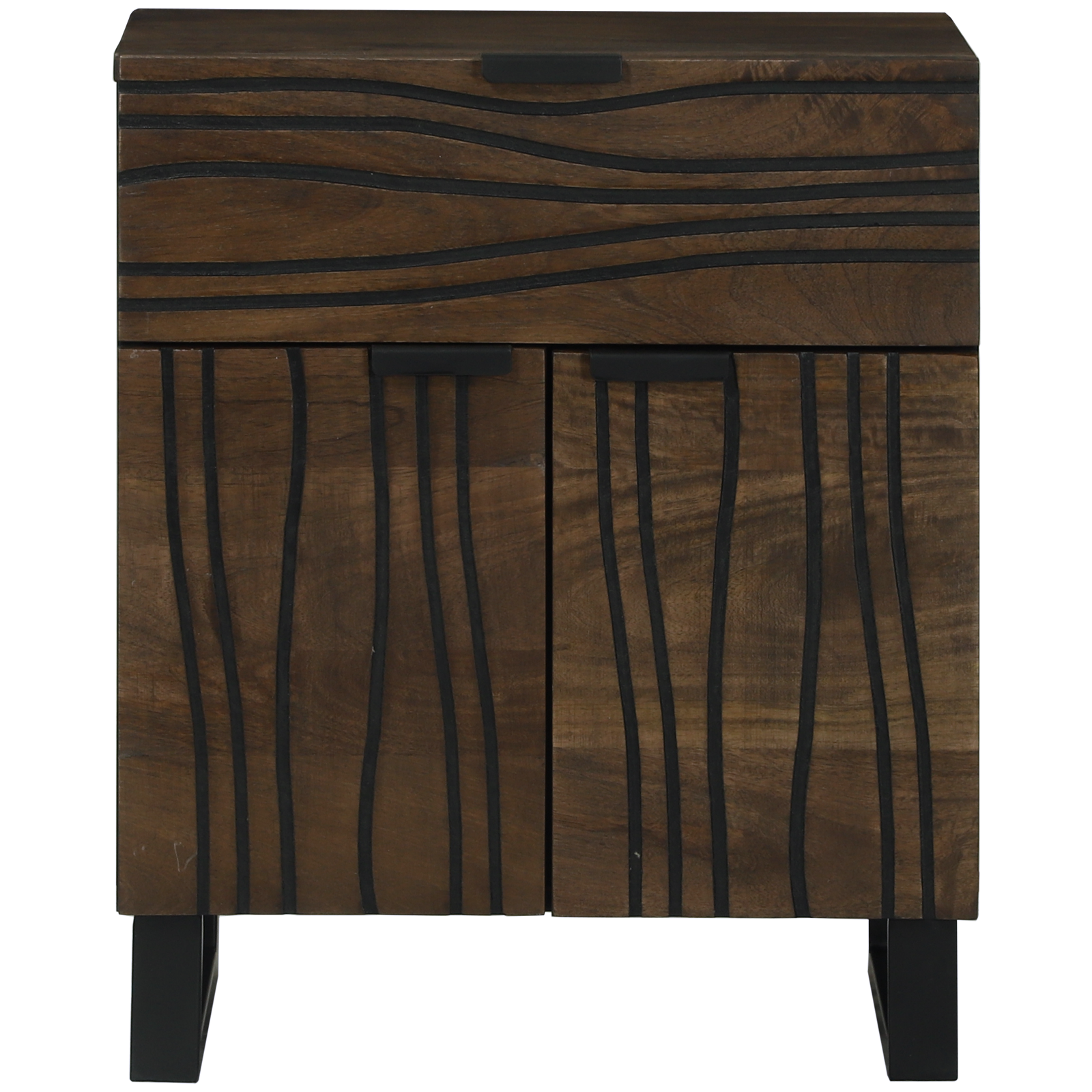 Armadio Da Notte Noce 50 X 33 X 60 Cm Legno Massello Di Mango - Image 3