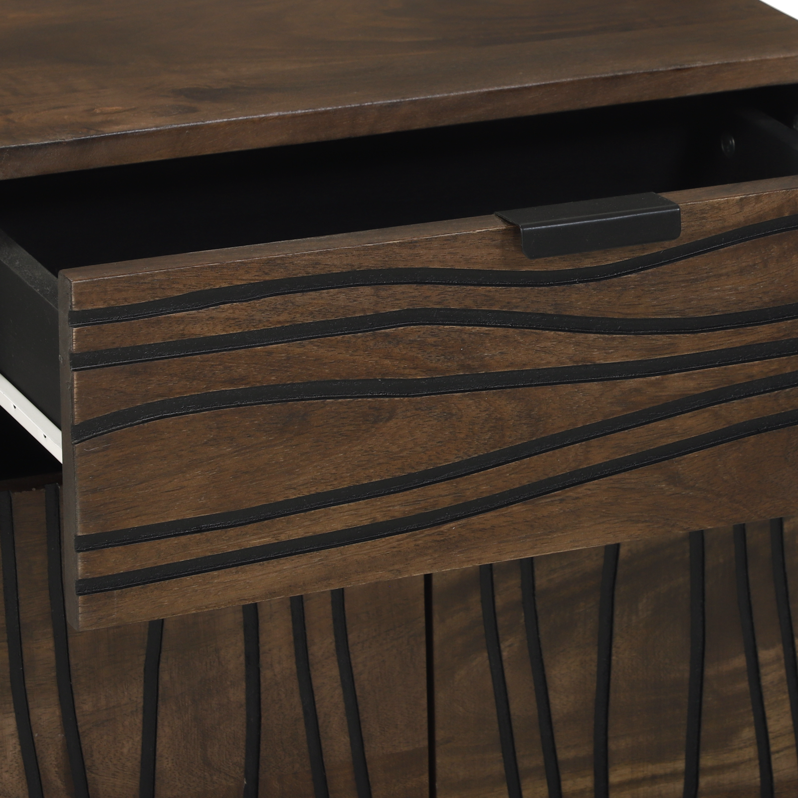 Armadio Da Notte Noce 50 X 33 X 60 Cm Legno Massello Di Mango - Image 6