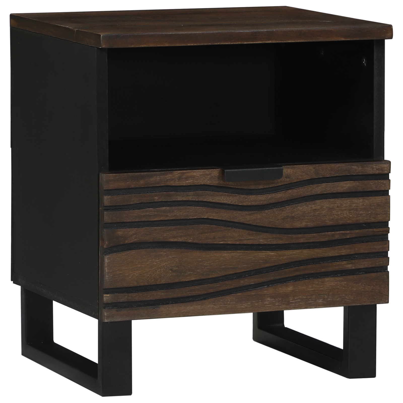 Armadio Da Notte Noce 40 X 33 X 46 Cm Legno Massello Di Mango