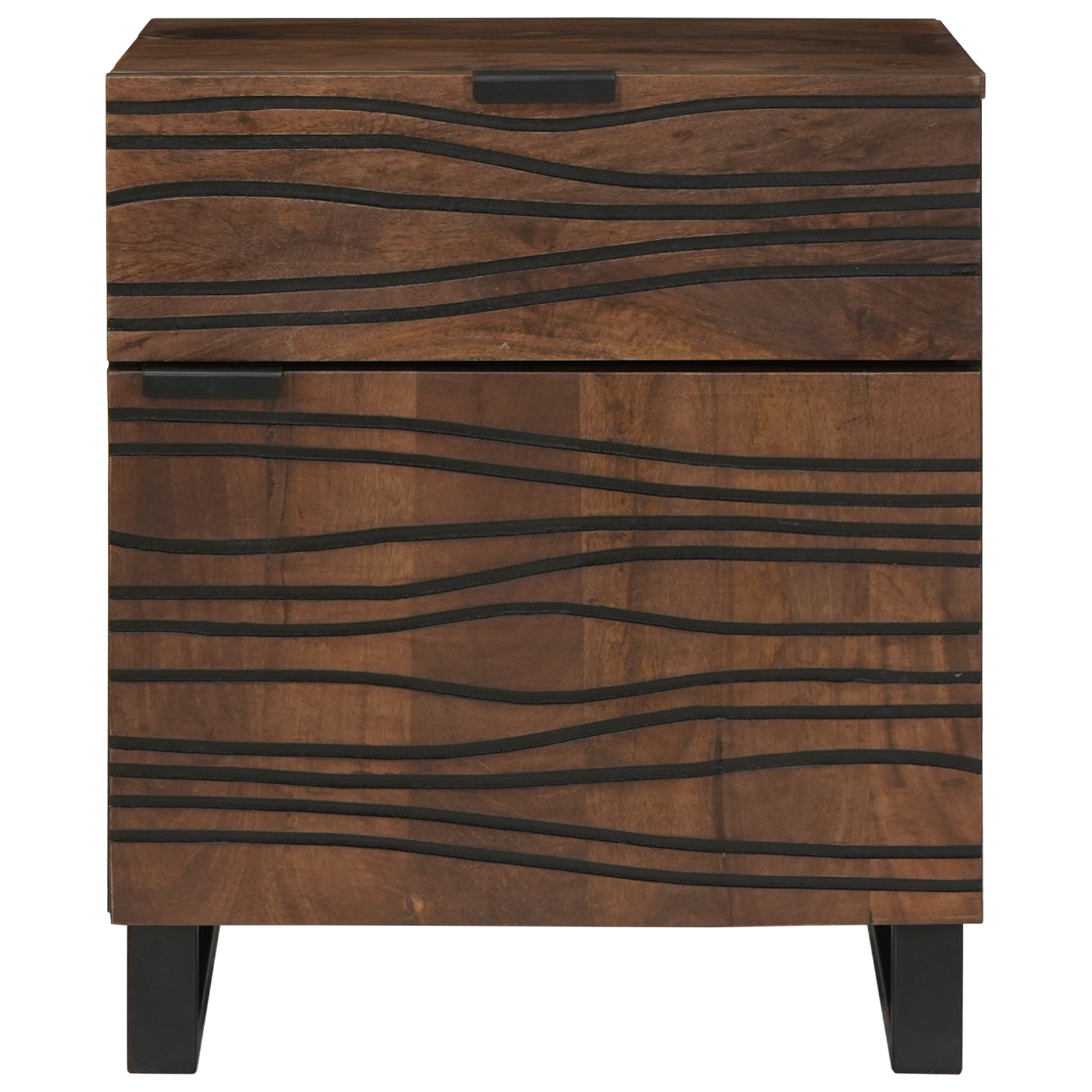Armadio Da Notte Noce 50 X 33 X 60 Cm Legno Massello Di Mango - Image 3