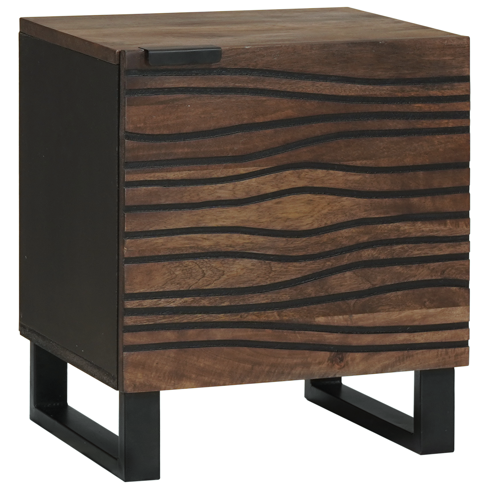 Armadio Da Notte Noce 40 X 33 X 46 Cm Legno Massello Di Mango