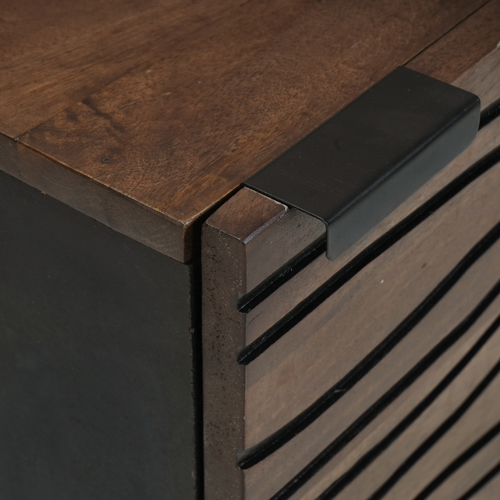 Armadio Da Notte Noce 40 X 33 X 46 Cm Legno Massello Di Mango - Image 6
