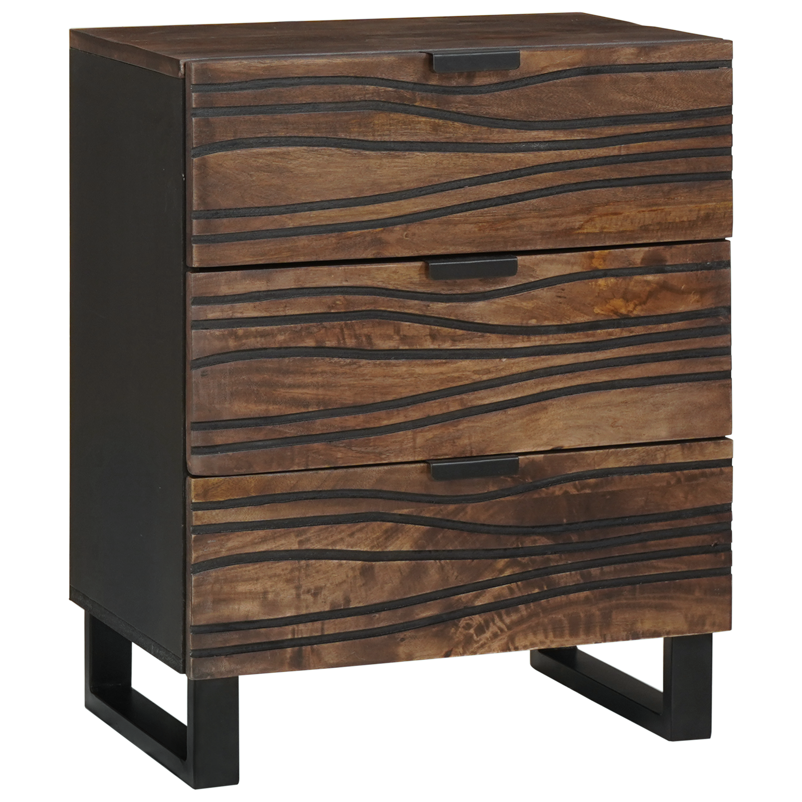 Armadio Da Notte Noce 50 X 33 X 60 Cm Legno Massello Di Mango