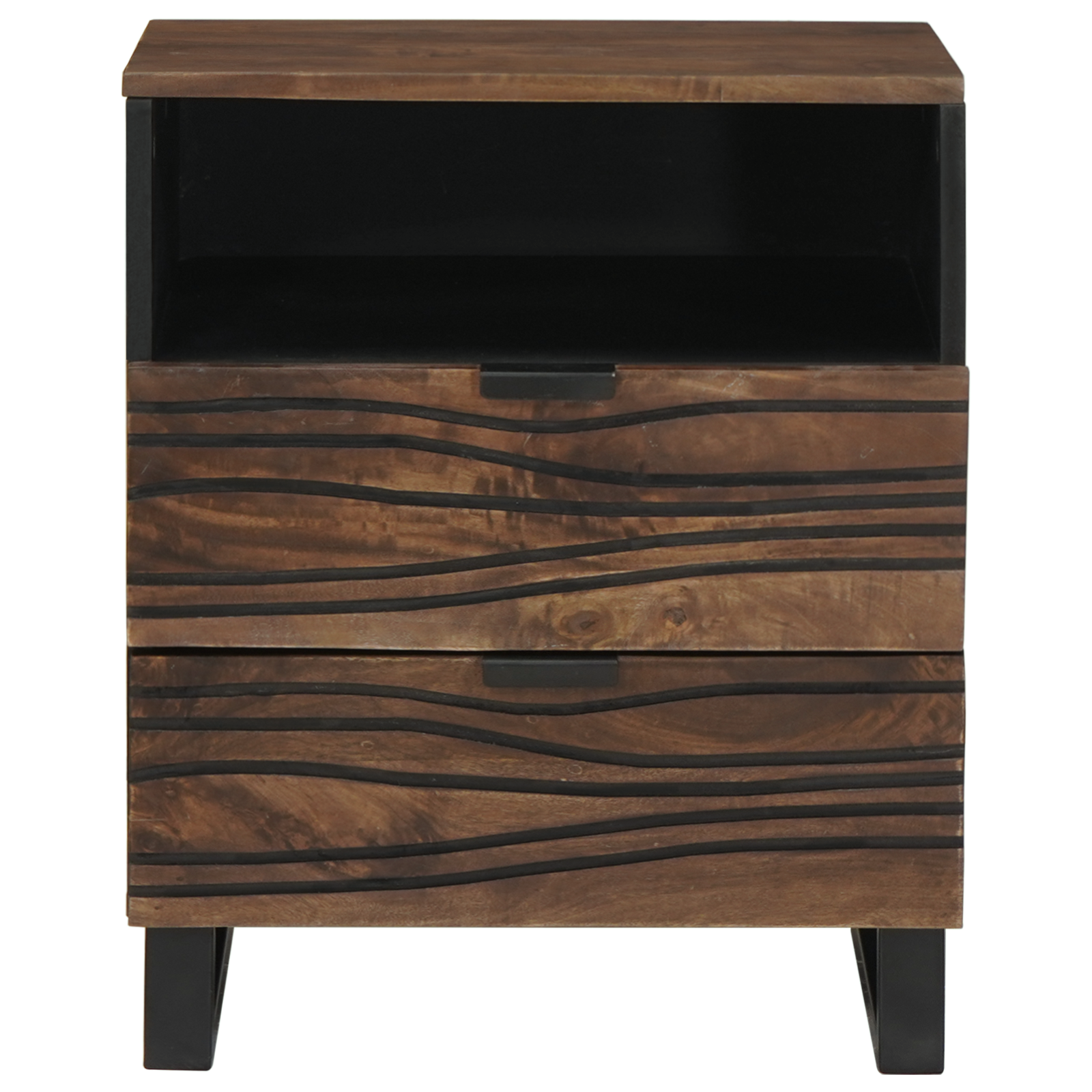 Armadio Da Notte Noce 50 X 33 X 60 Cm Legno Massello Di Mango - Image 3