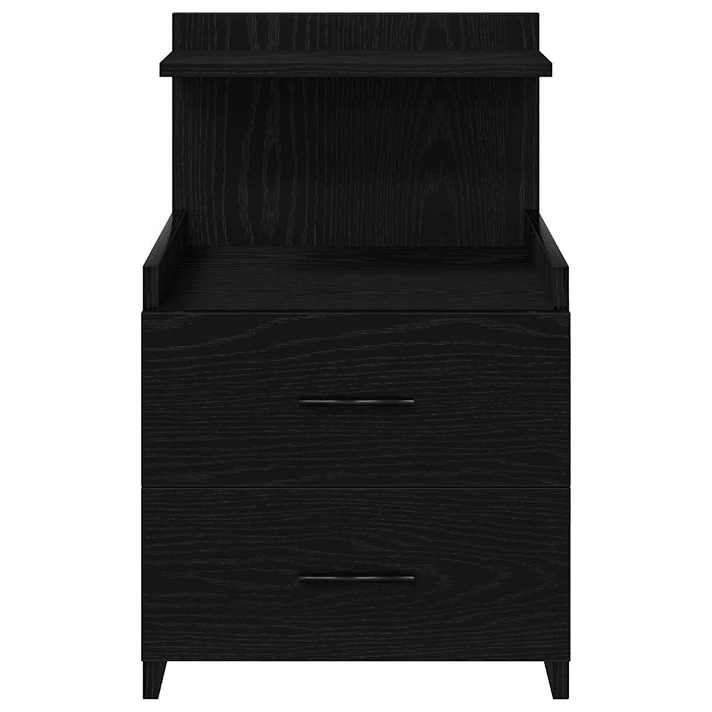 Comodini 2 Pz Con 2 Cassetti Neri 40x36,5x62 cm - Image 4