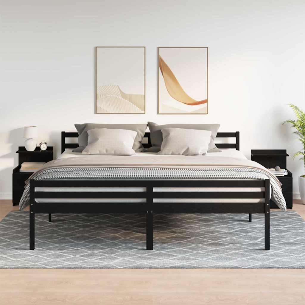 Comodini 2 Pz Con 2 Cassetti Neri 40x36,5x62 cm - Image 3