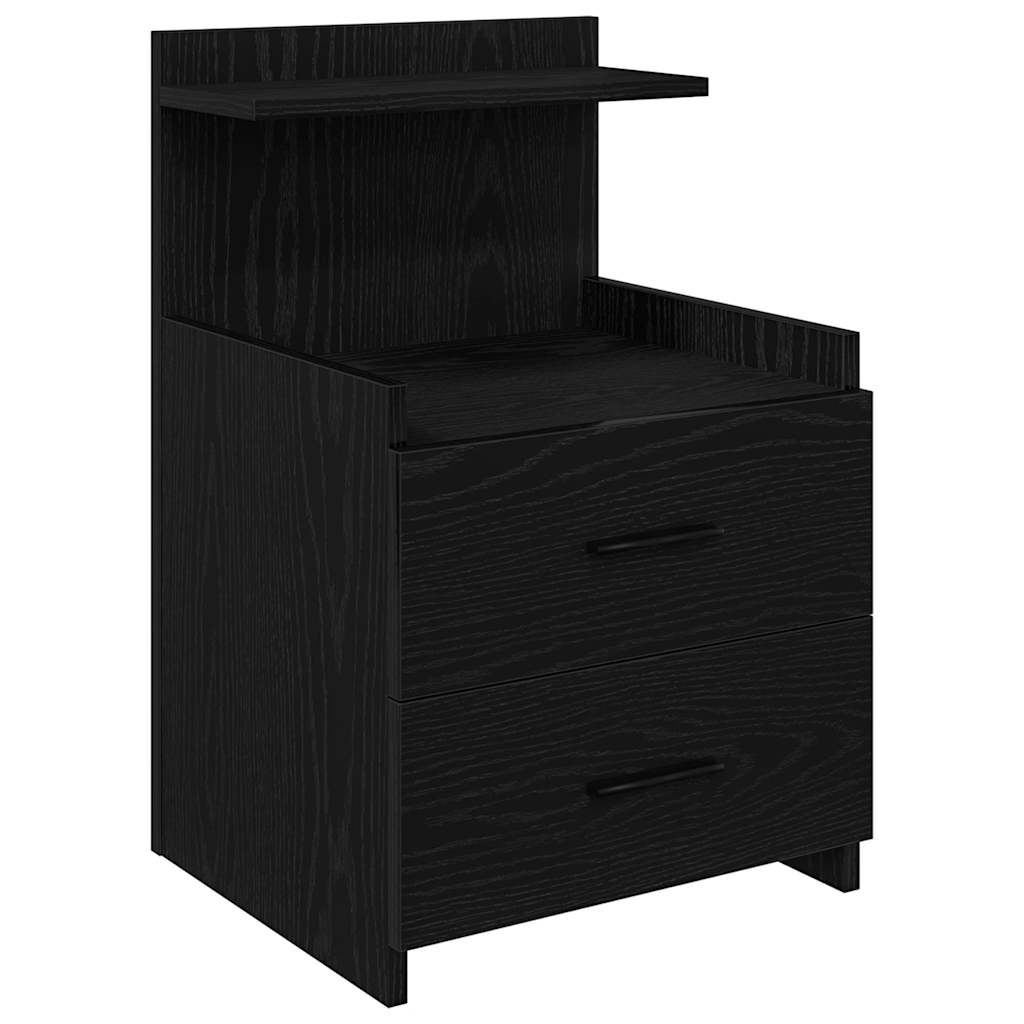 Comodini 2 Pz Con 2 Cassetti Neri 40x36,5x62 cm - Image 6