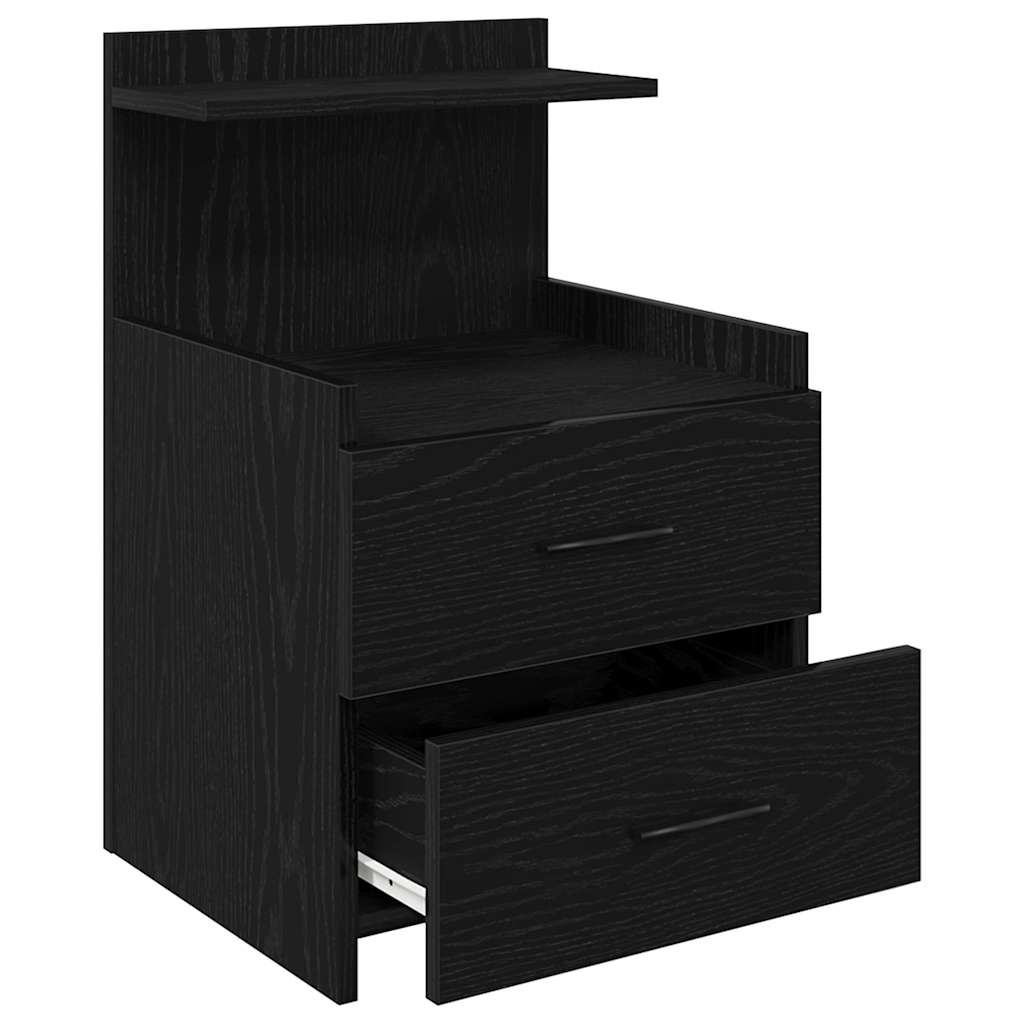 Comodini 2 Pz Con 2 Cassetti Neri 40x36,5x62 cm - Image 5