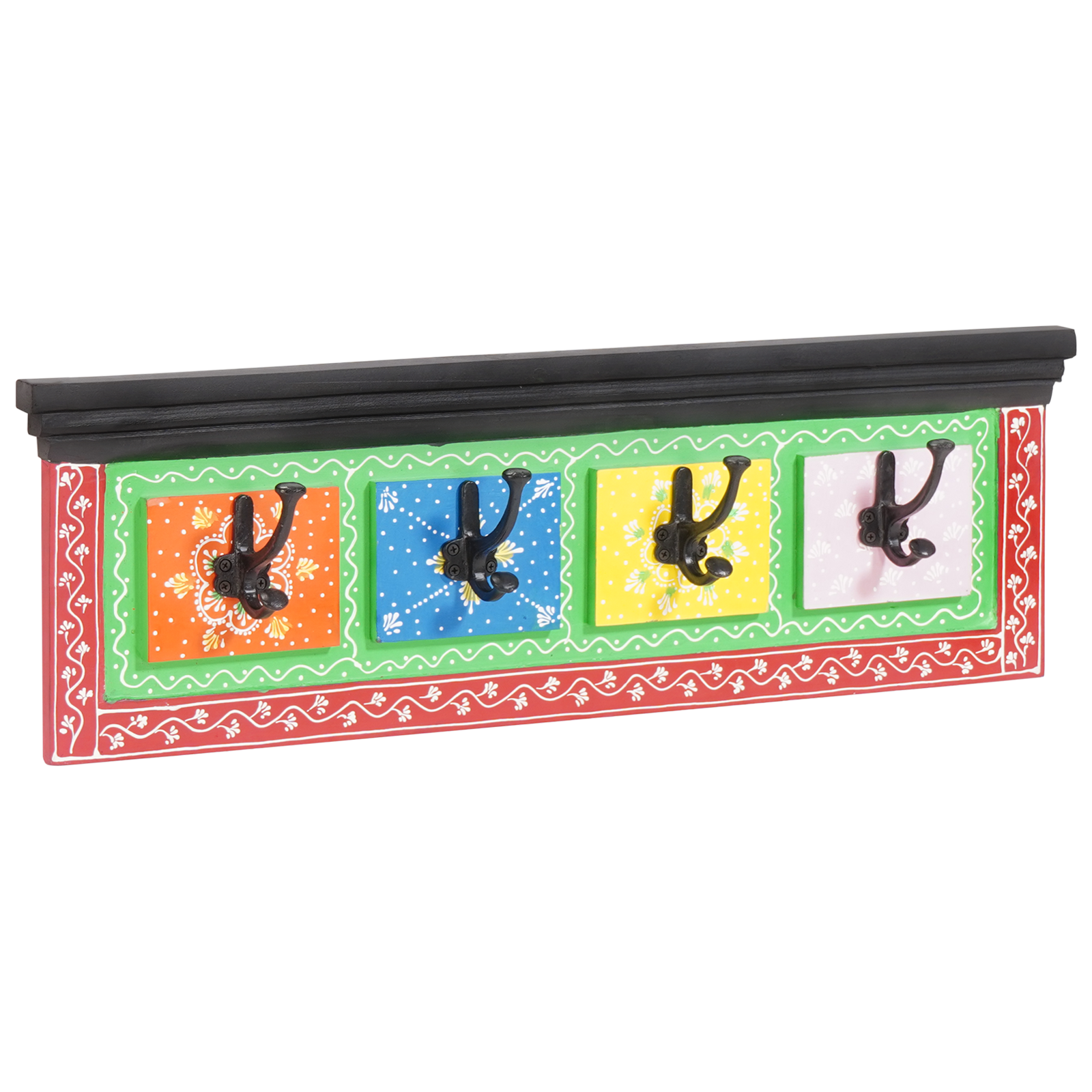 Appendiabiti Nero 80 X 25 X 2 Cm Legno Multistrato - Image 4