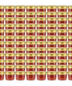 Vasi Per Marmellata In Vetro Coperchio Oro 96 Pz 110 ml