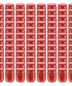 Vasi Per Marmellata In Vetro Coperchio Rosso 96 Pz 230 ml