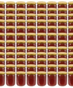 Vasi Per Marmellata In Vetro Coperchio Oro 96 Pz 230 ml