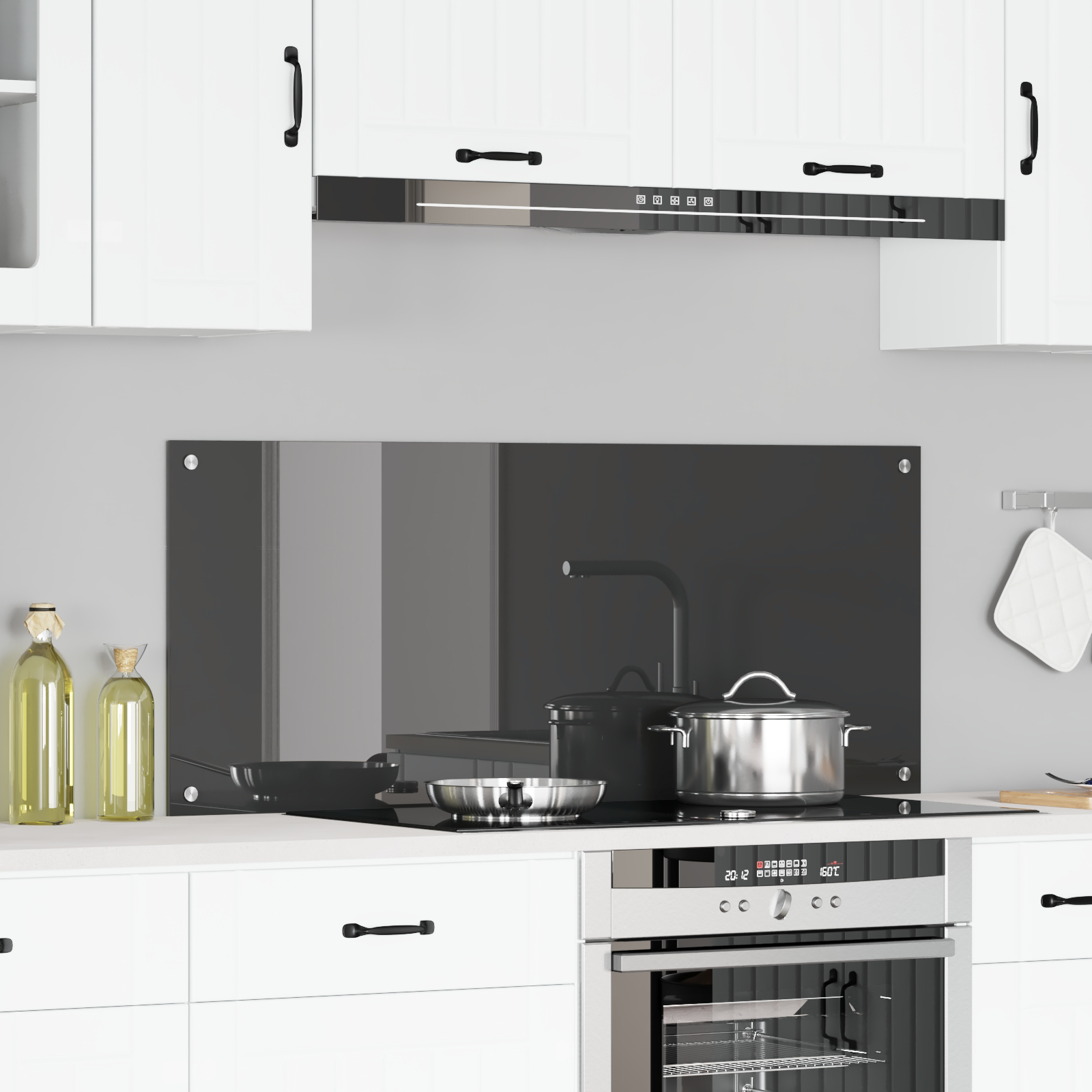 Rivestimento Da Cucina Grigio Scuro 120 X 50 X 0,6 cm