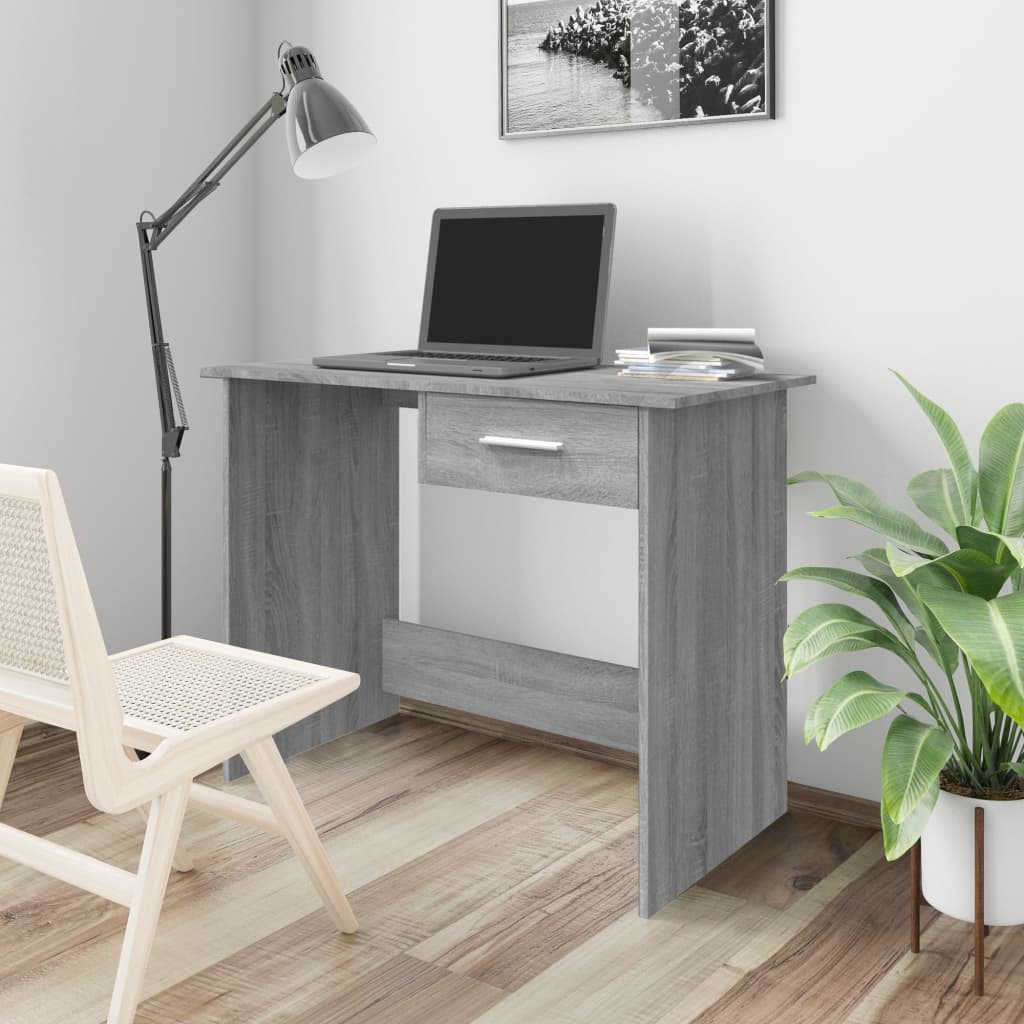 Scrivania Grigio Sonoma 100x50x76 Cm In Legno Multistrato