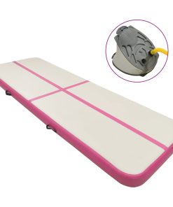 Tappetino Ginnastica Gonfiabile Con Pompa 300x100x15cm Pvc Rosa