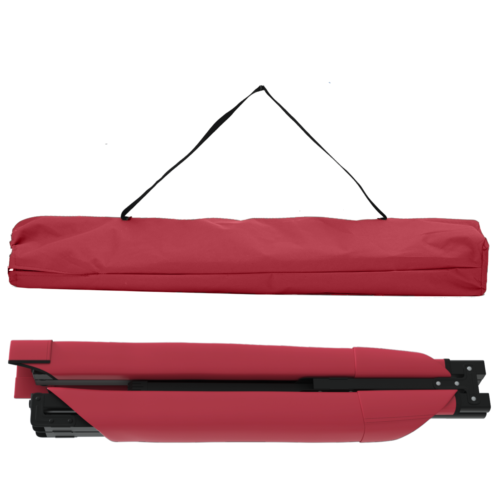 Letto Da Campeggio Pieghevole Rosso Tessuto Oxford - Image 4