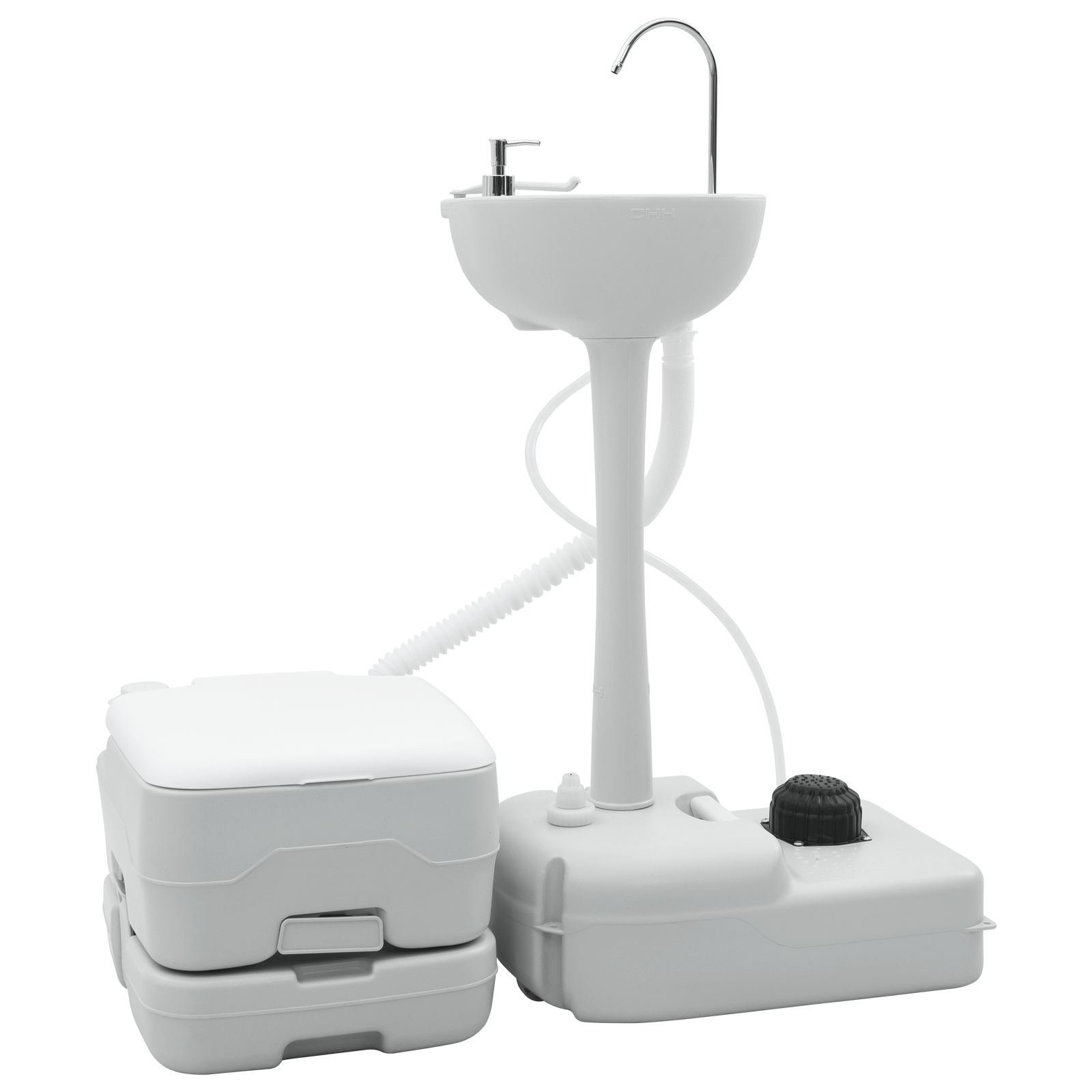 Toilette Da Campeggio 2 Pcs Grigio E Bianco