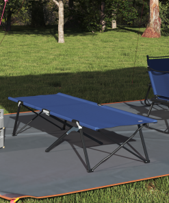 2 Pcs Lettini Da Sole Pieghevoli Con Sacche Da Trasporto Blu 600d In Tessuto Oxford