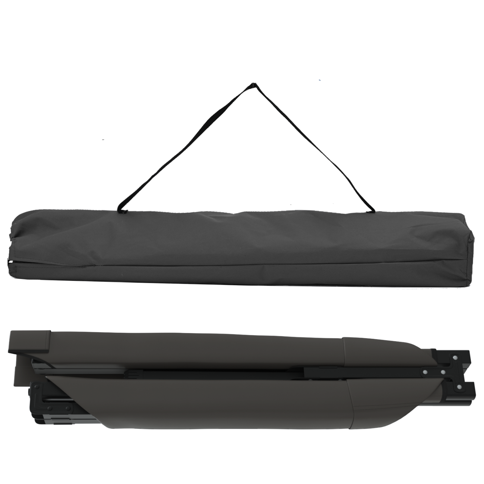 Letto Da Campeggio Pieghevole Nero Tessuto Oxford - Image 4