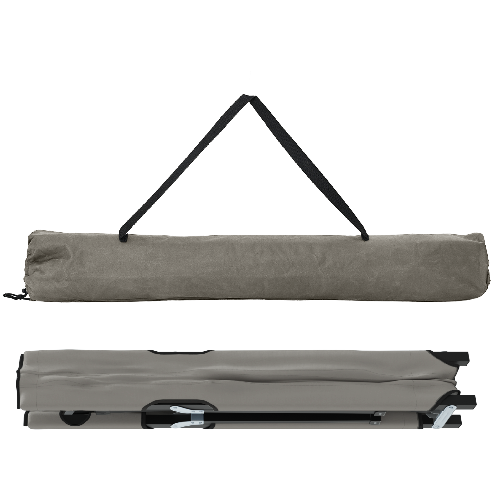 Letto Da Campeggio Pieghevole 2 Pcs Grigio 206 X 76 X 74 cm - Image 5