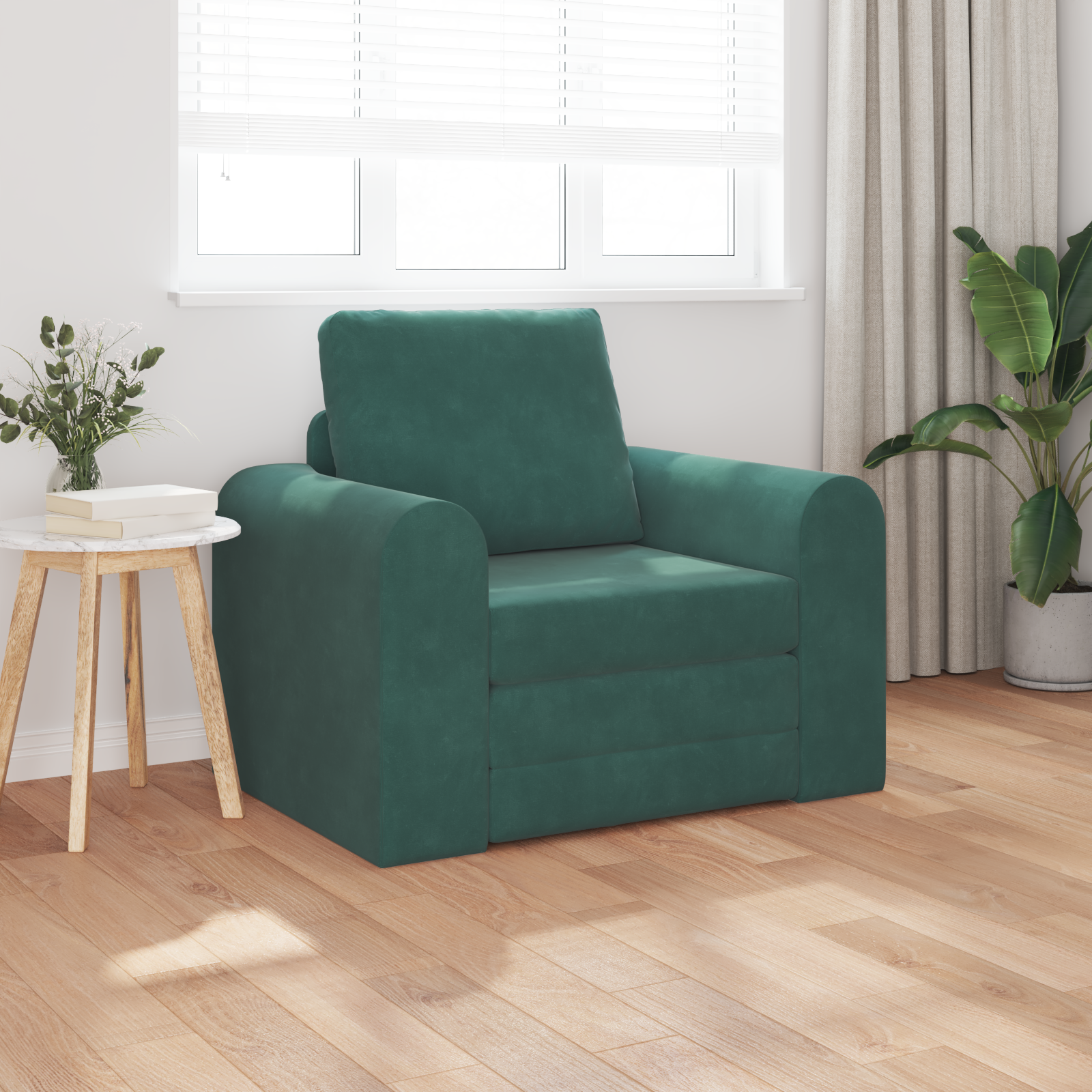 Divano Letto Verde Scuro 98 X 71 X 83 Cm Velluto