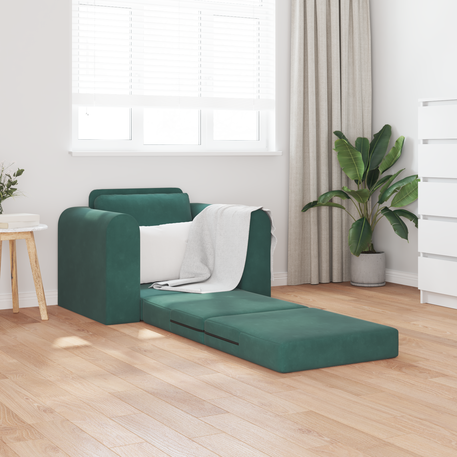 Divano Letto Verde Scuro 98 X 71 X 83 Cm Velluto - Image 3