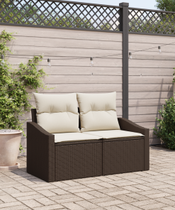 Divano Da Giardino Marrone 123 X 62 X 69cm Polyrattan