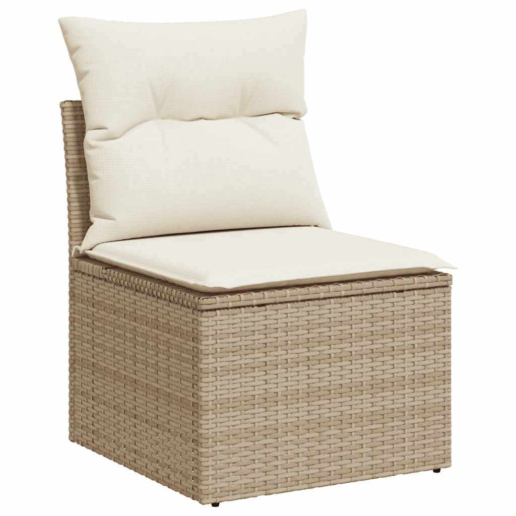 Set Divano Da Giardino 8 Pz Con Cuscini Beige In Polyrattan - Image 3