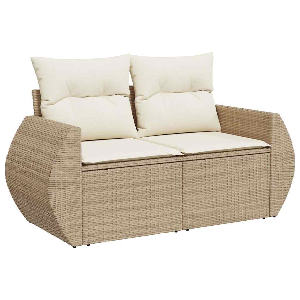 Set Divano Da Giardino 8 Pz Con Cuscini Beige In Polyrattan - Image 5