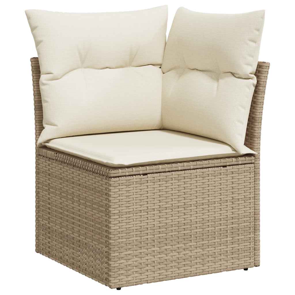 Set Divano Da Giardino 8 Pz Con Cuscini Beige In Polyrattan - Image 4