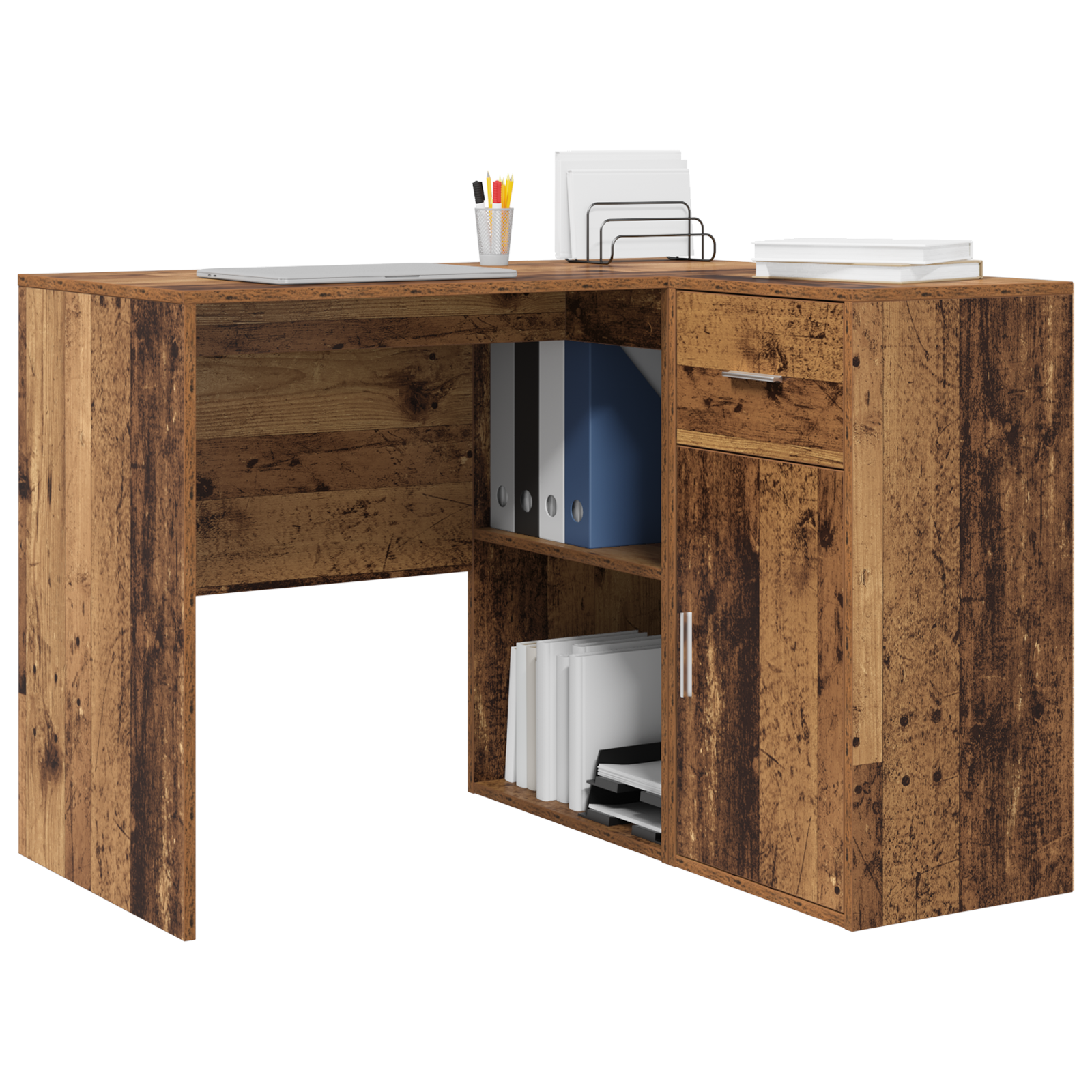 Scrivania Ad Angolo Con Cassetto Legno Vecchio 102 X 50 X 75 cm - Image 3