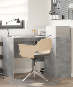 Scrivania Angolare Grigio Cemento 102x88x75 Cm Legno Ingegnerizzato