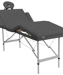 Lettino Da Massaggio 4 Zone Telaio Alluminio Antracite 186x68cm