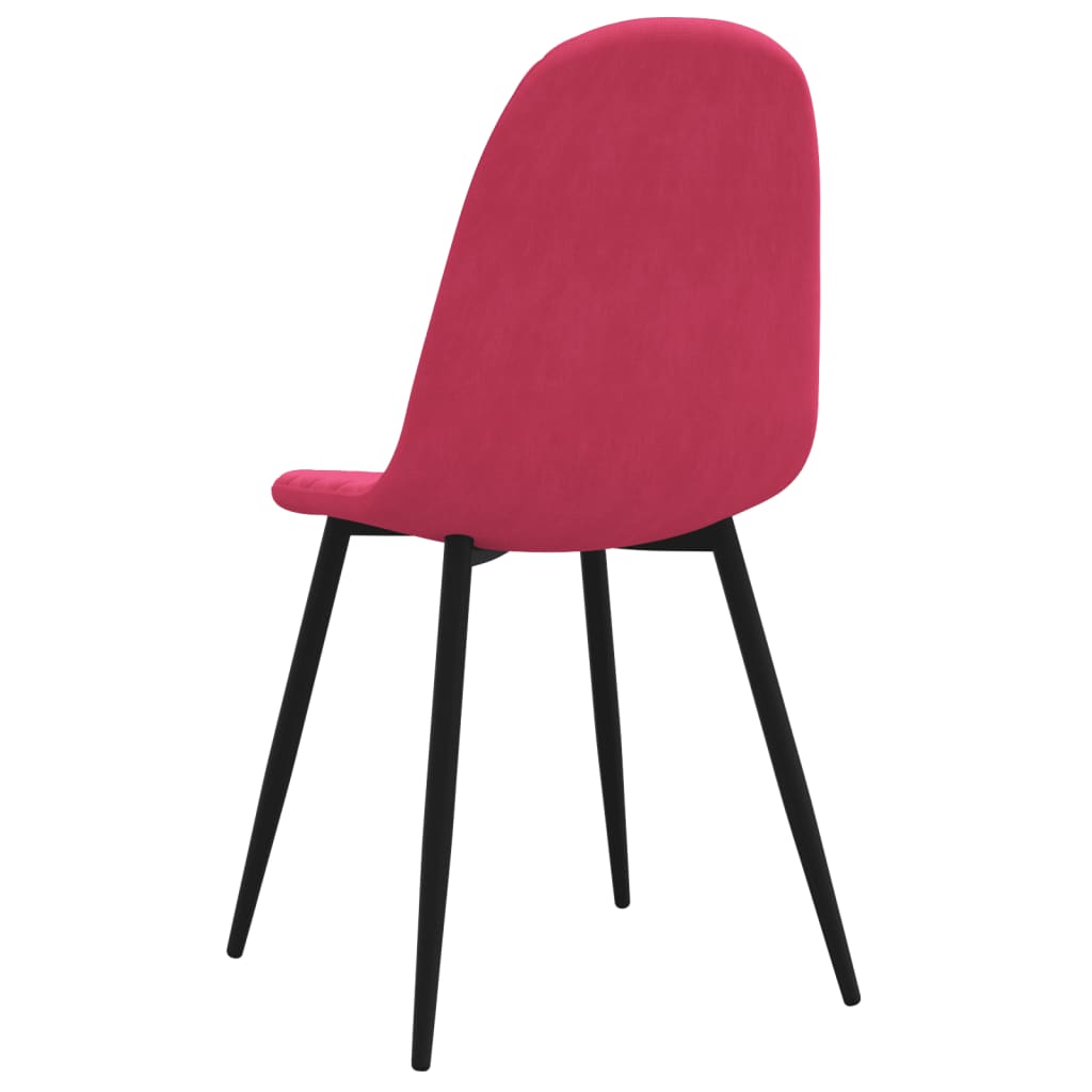 Sedie Da Pranzo 6 Pz Rosso Vino In Velluto - Image 6